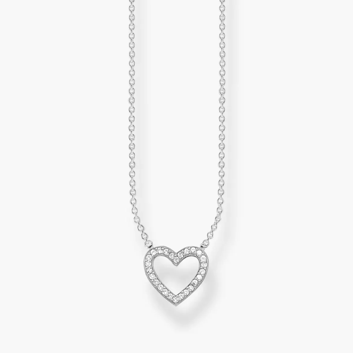 Picture of Open cz Heart necklace silver