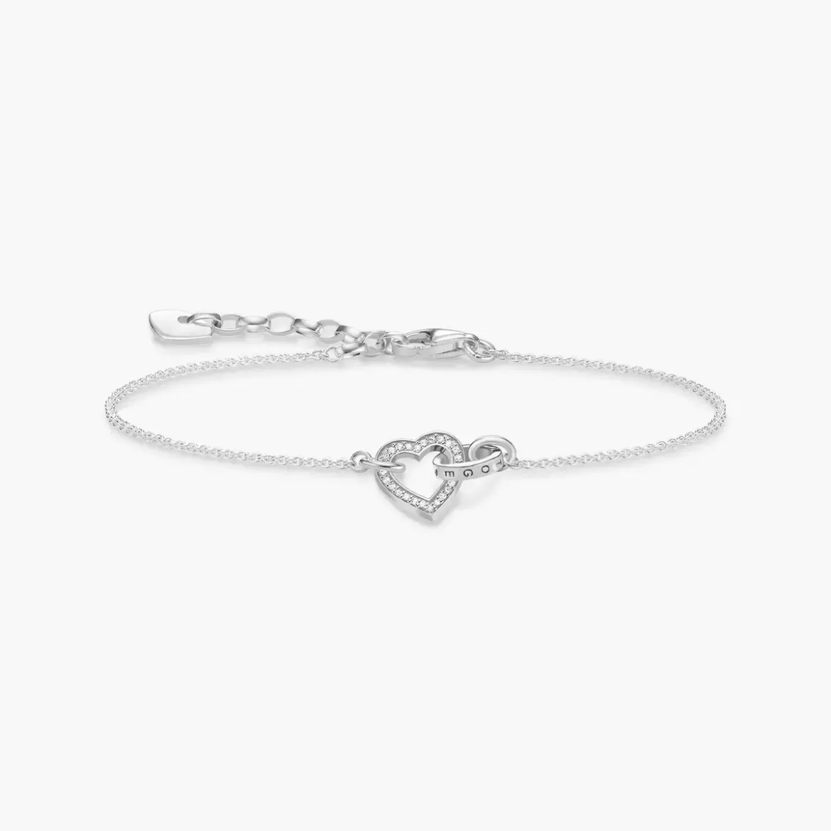 Picture of Interlocking cz heart silver bracelet
