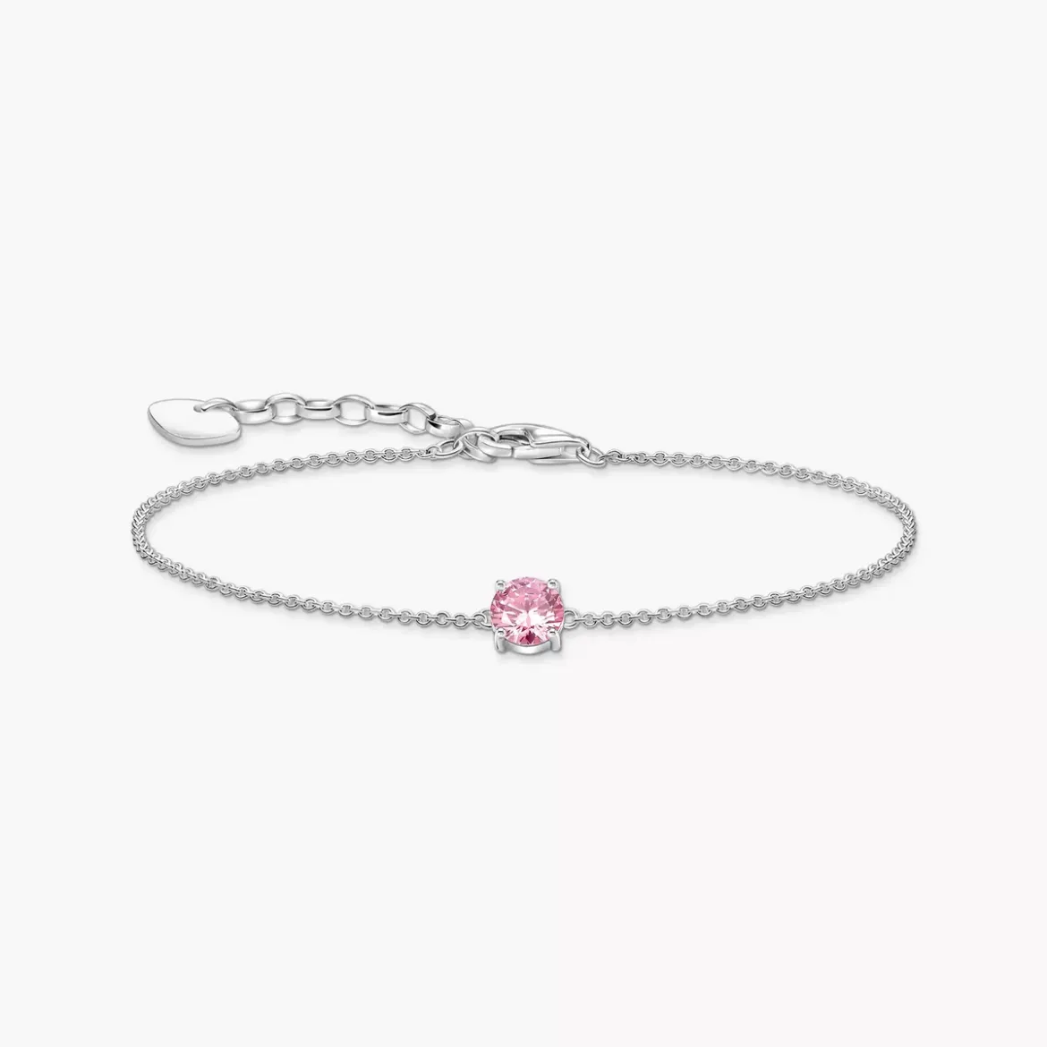 Picture of Silver bracelet with pink zirconia pendant