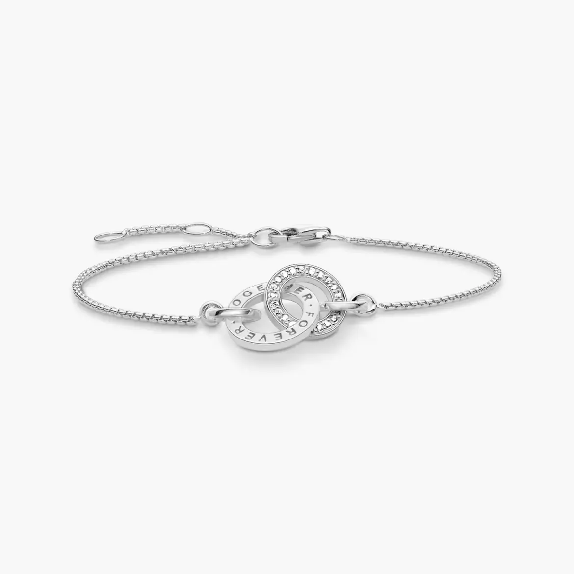 Picture of Together forever interlocking cz silver bracelet