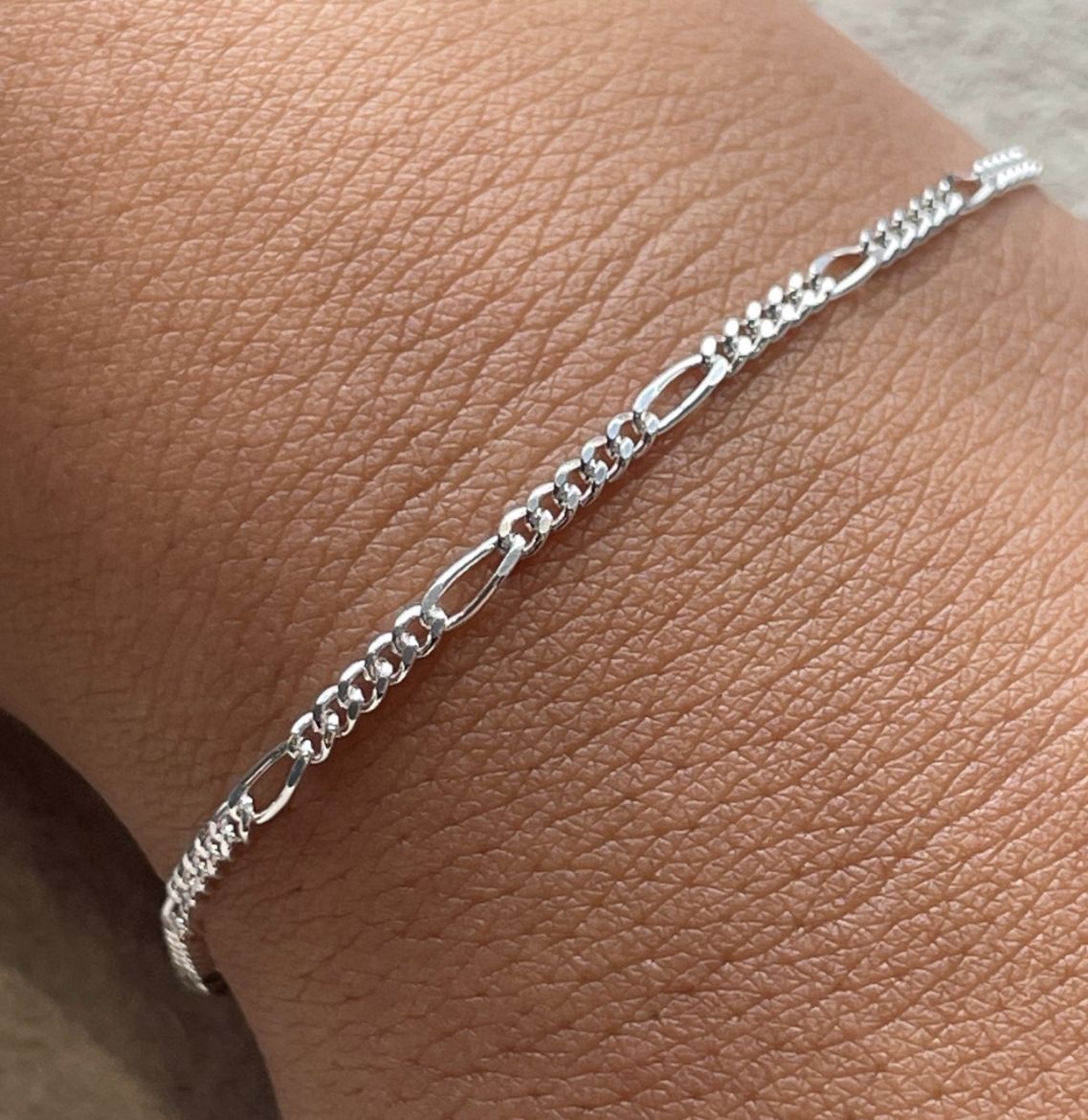 Picture of diamond cut Figaro 925 sterling silver