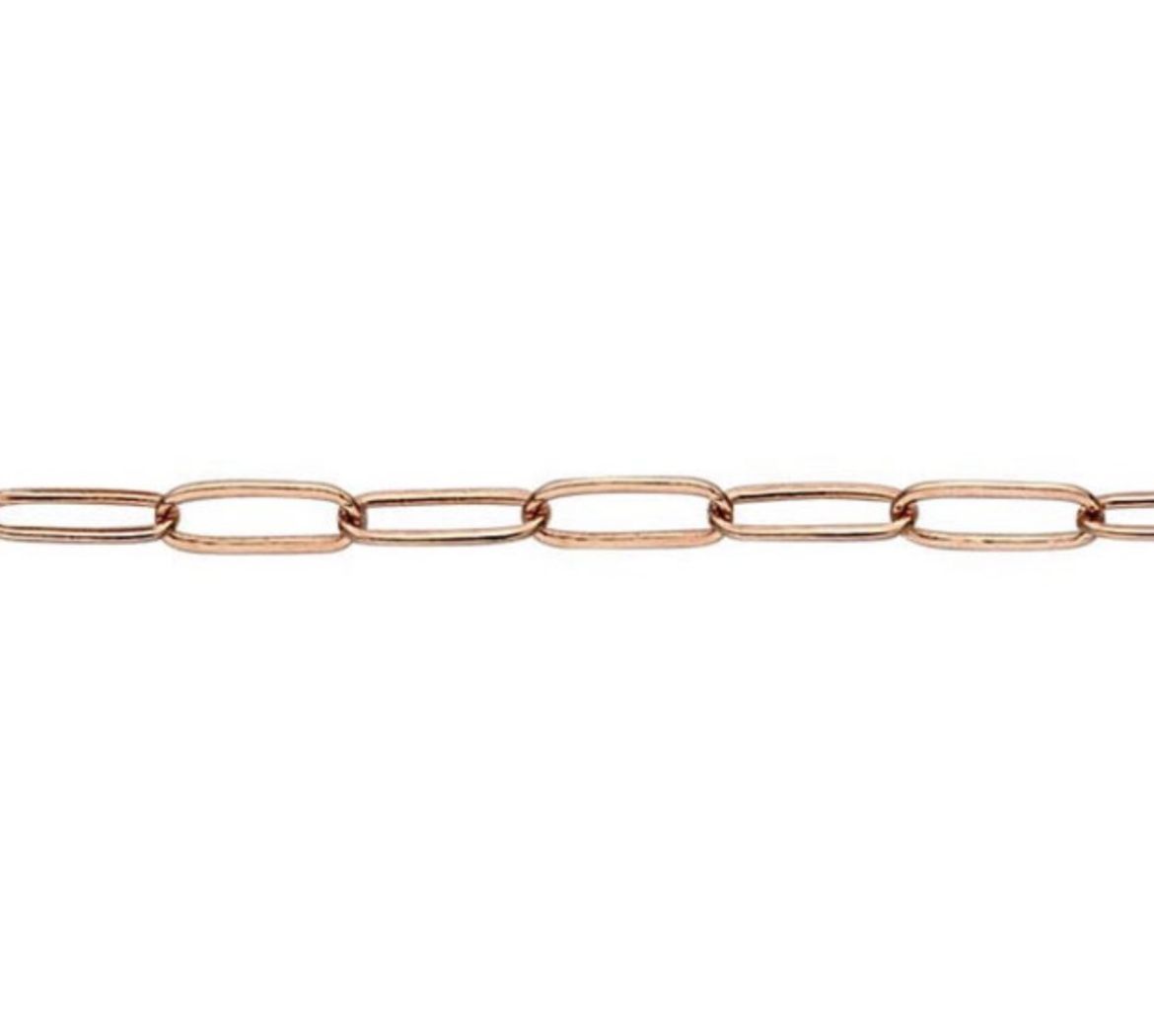 Picture of Rose gold 1.7mm flat oval cable chain