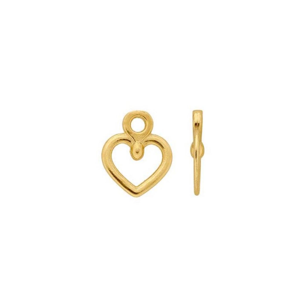 Picture of 14ct yellow gold open heart charm