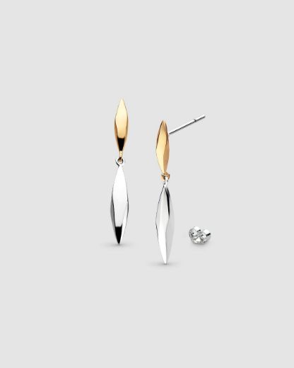 Picture of Glint Golden Two-Tone Drop Earrings