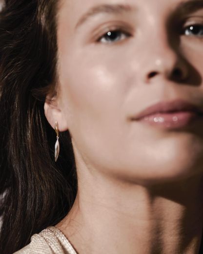 Picture of Glint Golden Two-Tone Drop Earrings