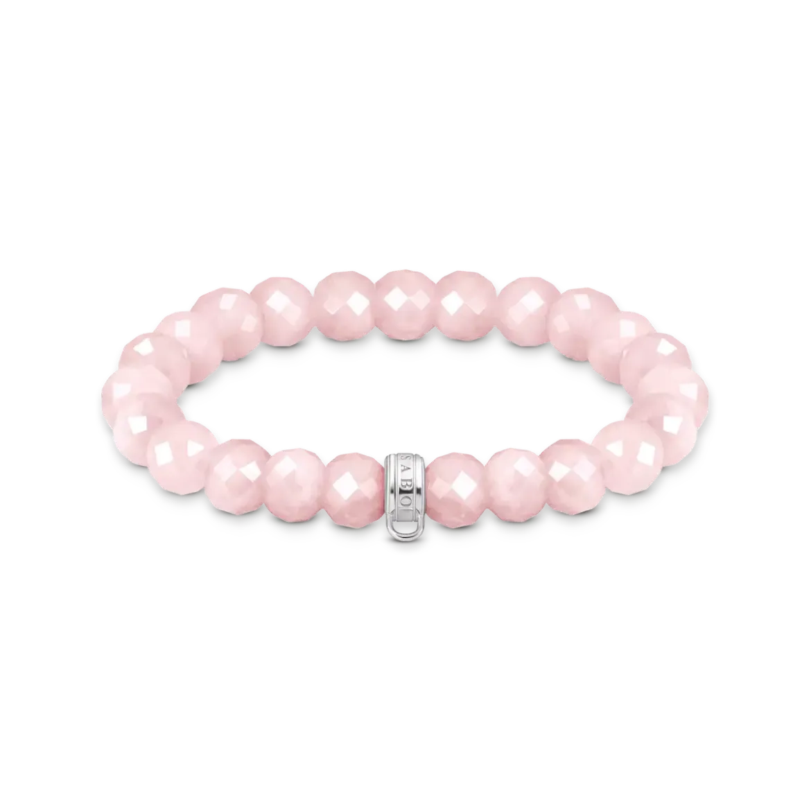 Picture of Charm bracelet with oval rose quartz beads